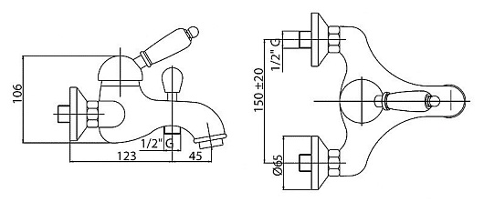 Cezares Смеситель ELITE-VM-03/24-Nc для ванны и душа – фотография-2
